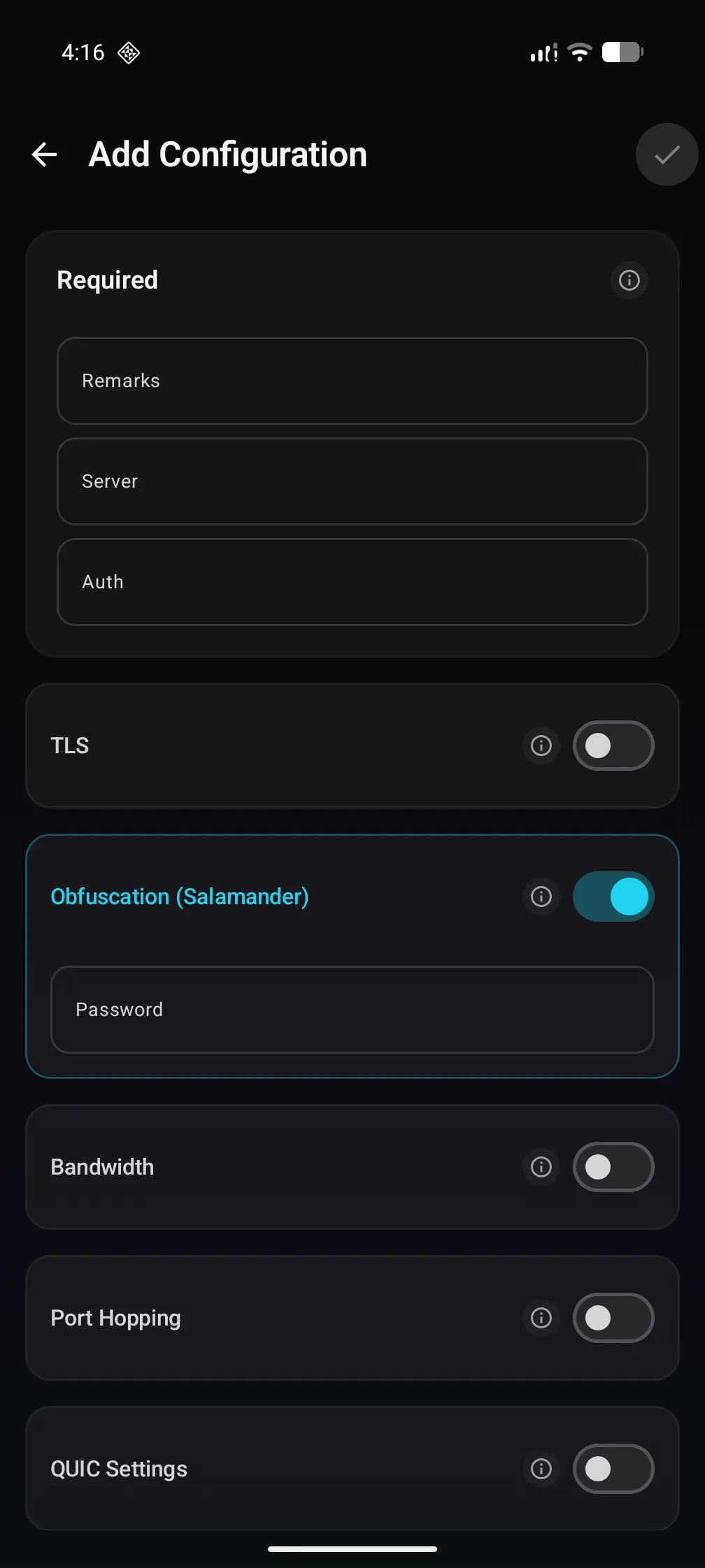 Adding a new configuration